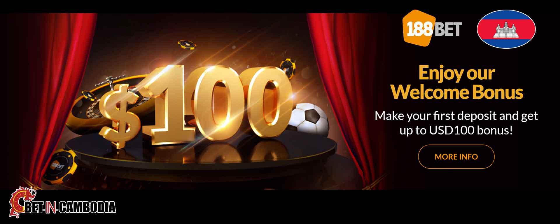 Get now the 188bet kh welcome bonus Football betting
